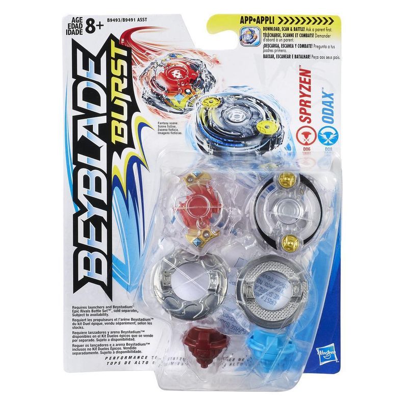 Beyblade Burst Pack 2 Spryzen e Odax B9493/B9491 - Hasbro - Ri Happy
